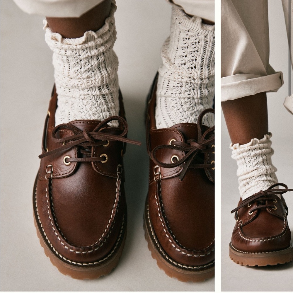 By Anthropologie lug boat loafers